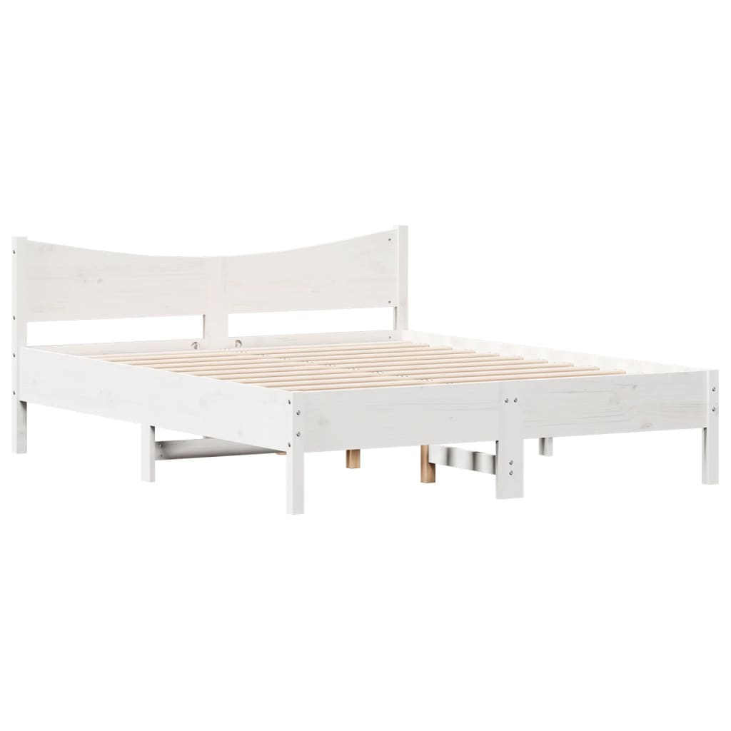 Giroletto senza Materasso Bianco 160x200 cm Legno Massello Pino | homemem39