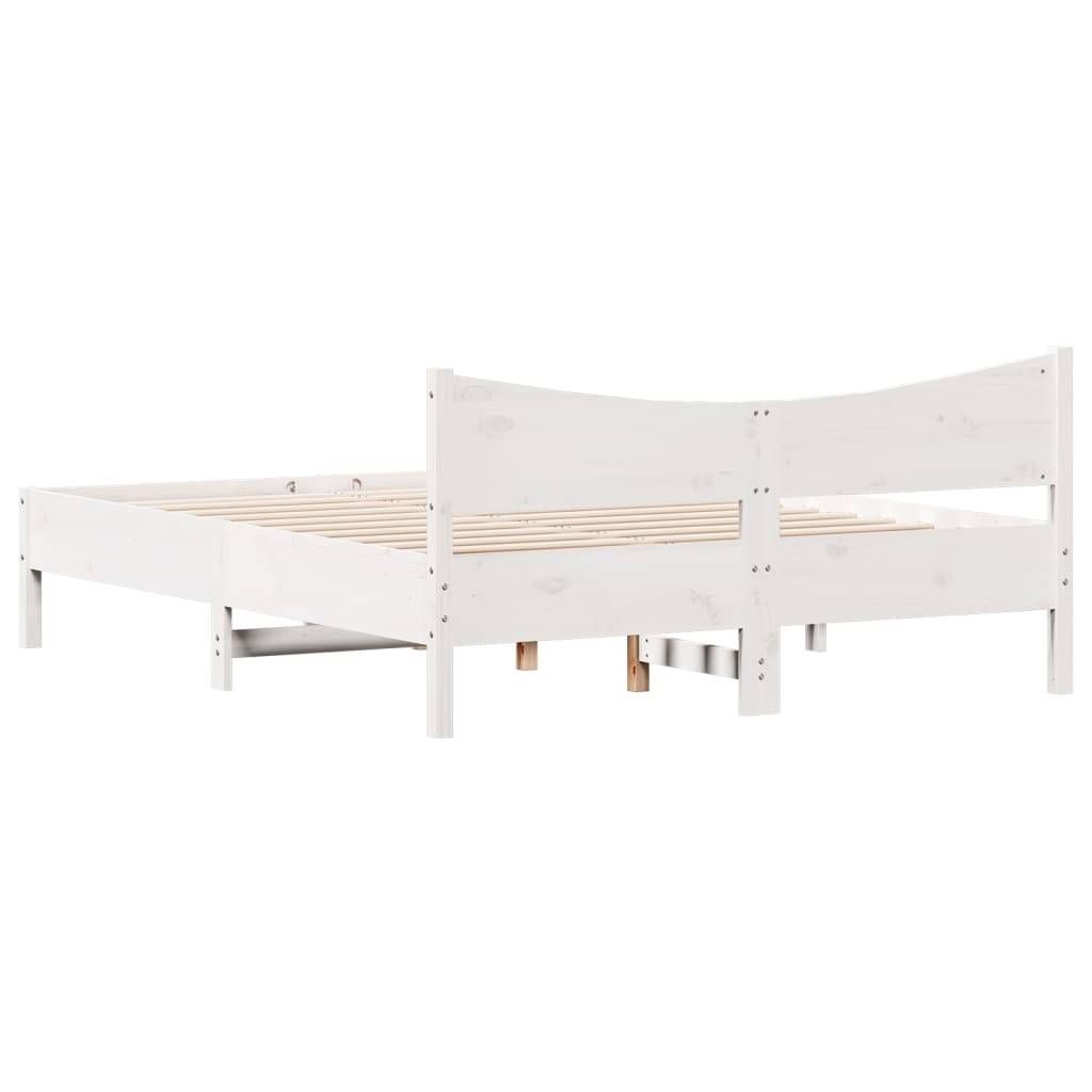 Giroletto senza Materasso Bianco 160x200 cm Legno Massello Pino | homemem39