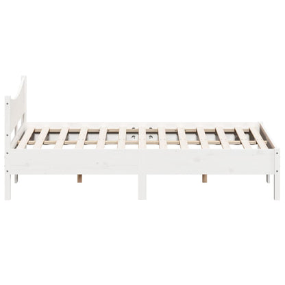 Giroletto senza Materasso Bianco 150x200 cm Legno Massello Pino | homemem39
