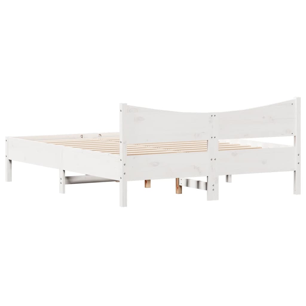 Giroletto senza Materasso Bianco 150x200 cm Legno Massello Pino | homemem39