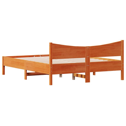 Giroletto senza Materasso Marrone Cera 150x200 cm Legno di Pino | homemem39