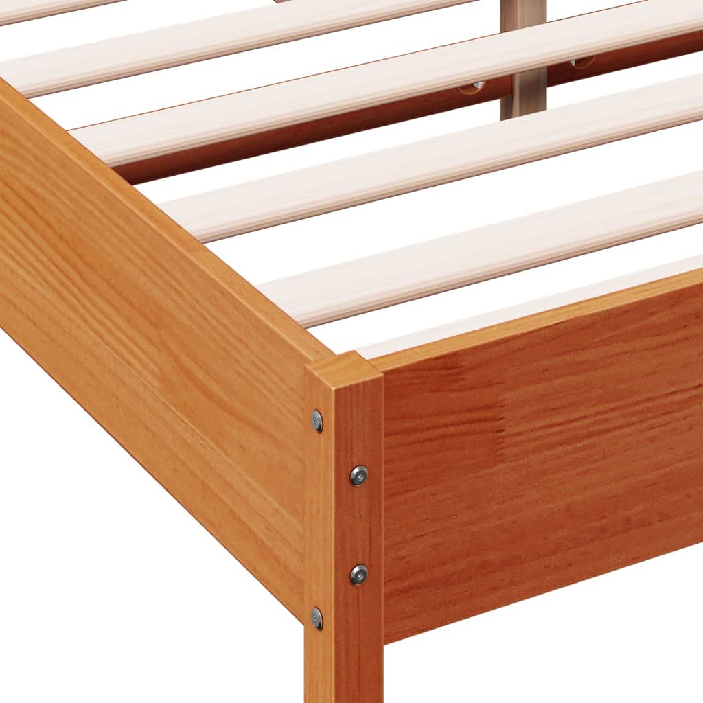 Giroletto senza Materasso Marrone Cera 150x200 cm Legno di Pino | homemem39