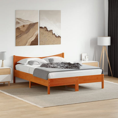 Giroletto senza Materasso Marrone Cera 150x200 cm Legno di Pino | homemem39