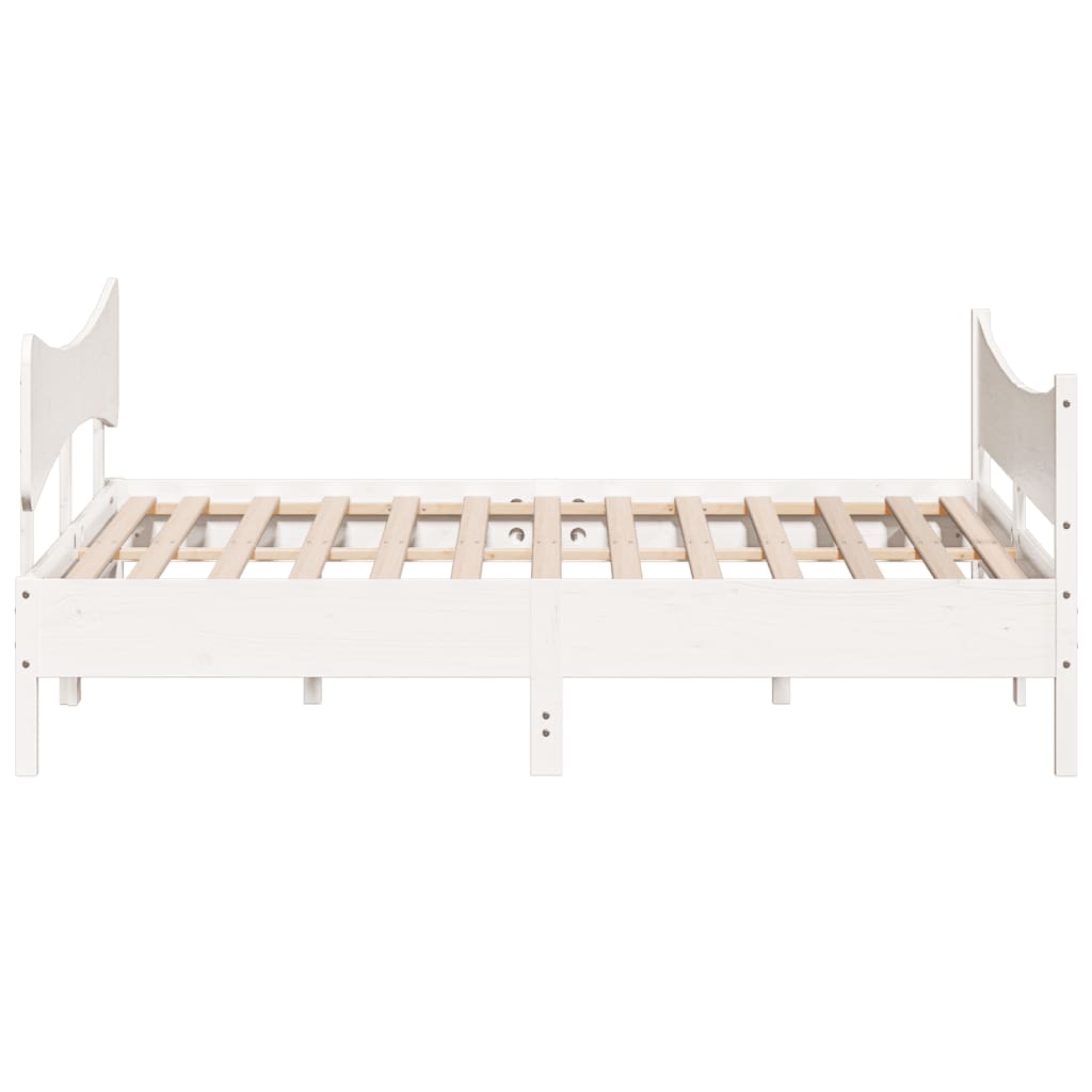 Giroletto senza Materasso Bianco 200x200 cm Legno Massello Pino | homemem39
