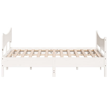 Giroletto senza Materasso Bianco 200x200 cm Legno Massello Pino | homemem39