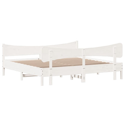 Giroletto senza Materasso Bianco 200x200 cm Legno Massello Pino | homemem39