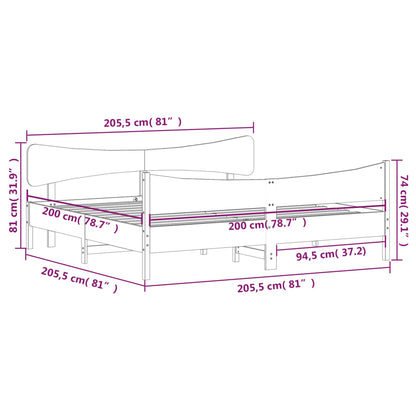 Giroletto senza Materasso Bianco 200x200 cm Legno Massello Pino | homemem39