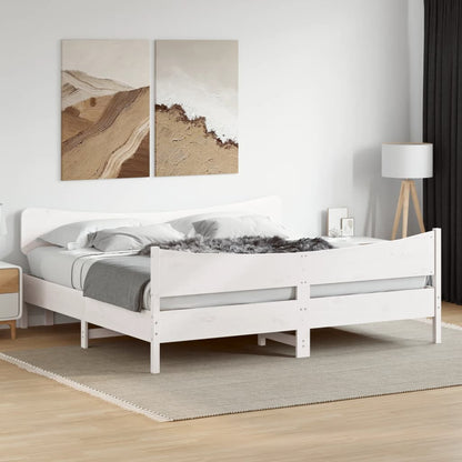Giroletto senza Materasso Bianco 200x200 cm Legno Massello Pino | homemem39