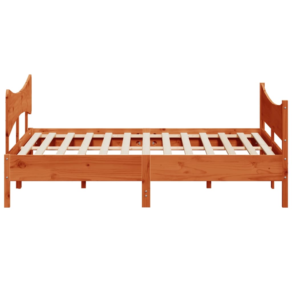 Giroletto senza Materasso Marrone Cera 200x200 cm Legno di Pino | homemem39