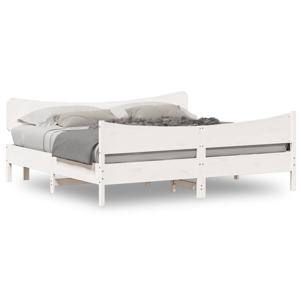 Giroletto senza Materasso Bianco 180x200 cm Legno Massello Pino | homemem39