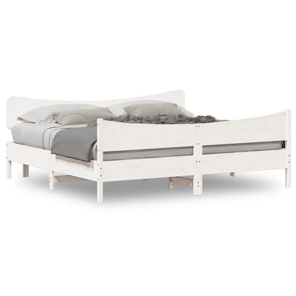 Giroletto senza Materasso Bianco 180x200 cm Legno Massello Pino | homemem39