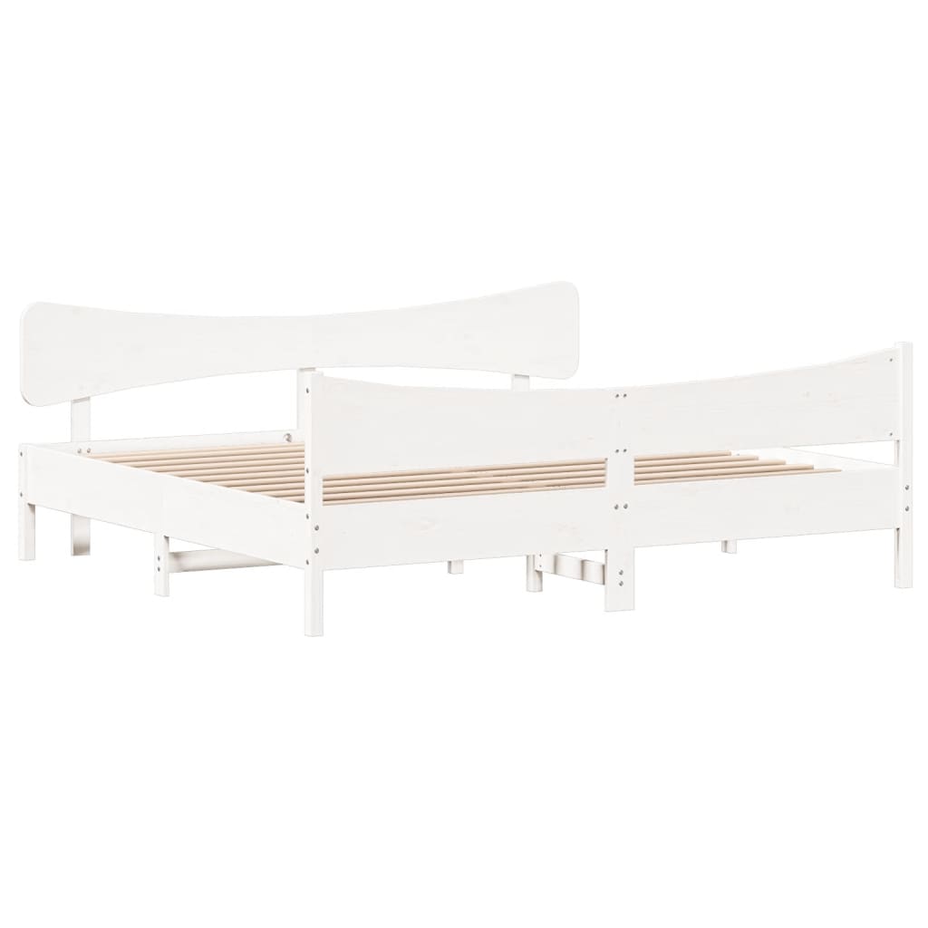 Giroletto senza Materasso Bianco 180x200 cm Legno Massello Pino | homemem39
