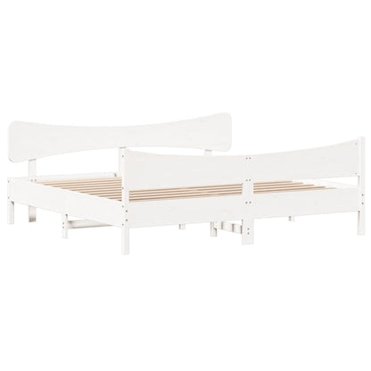 Giroletto senza Materasso Bianco 180x200 cm Legno Massello Pino | homemem39