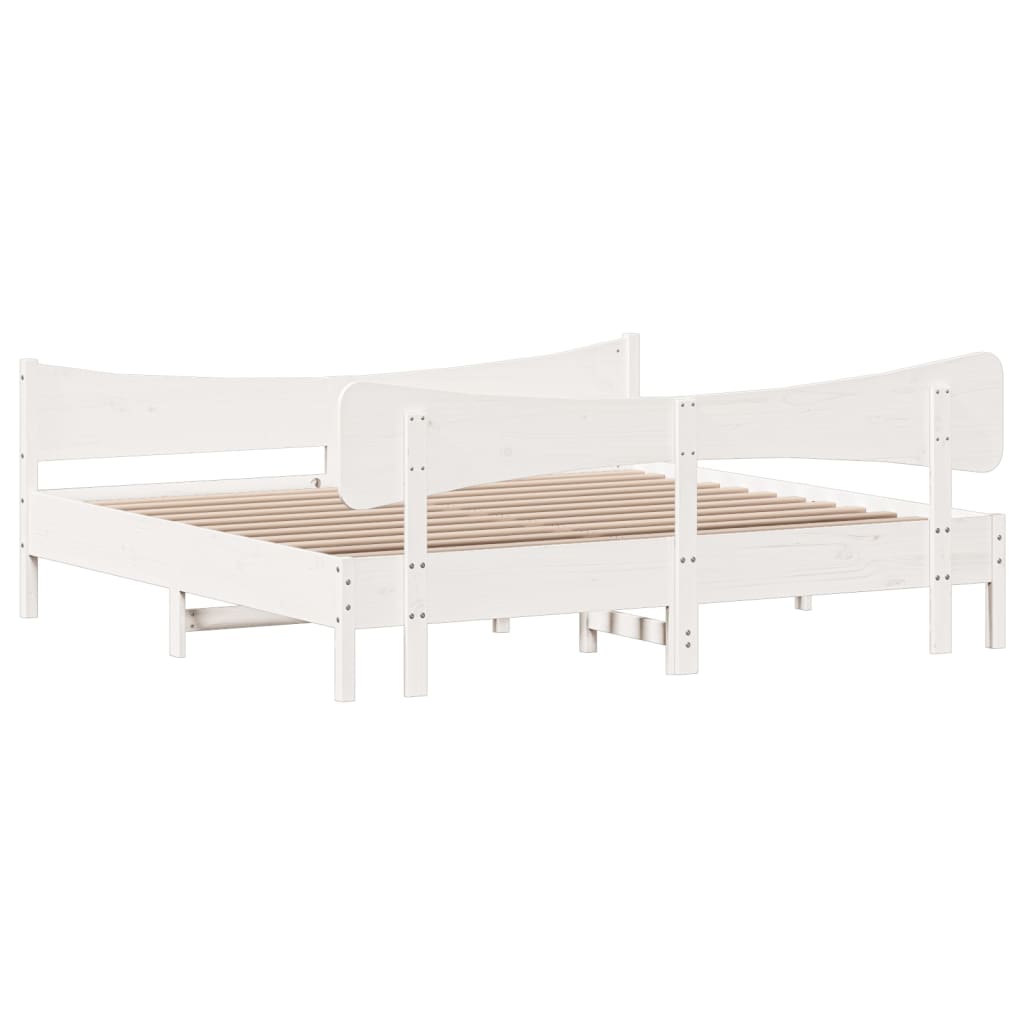 Giroletto senza Materasso Bianco 180x200 cm Legno Massello Pino | homemem39