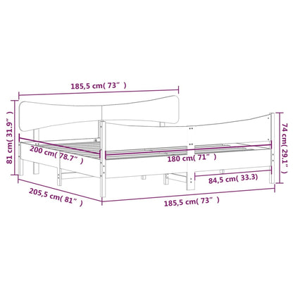 Giroletto senza Materasso Bianco 180x200 cm Legno Massello Pino | homemem39