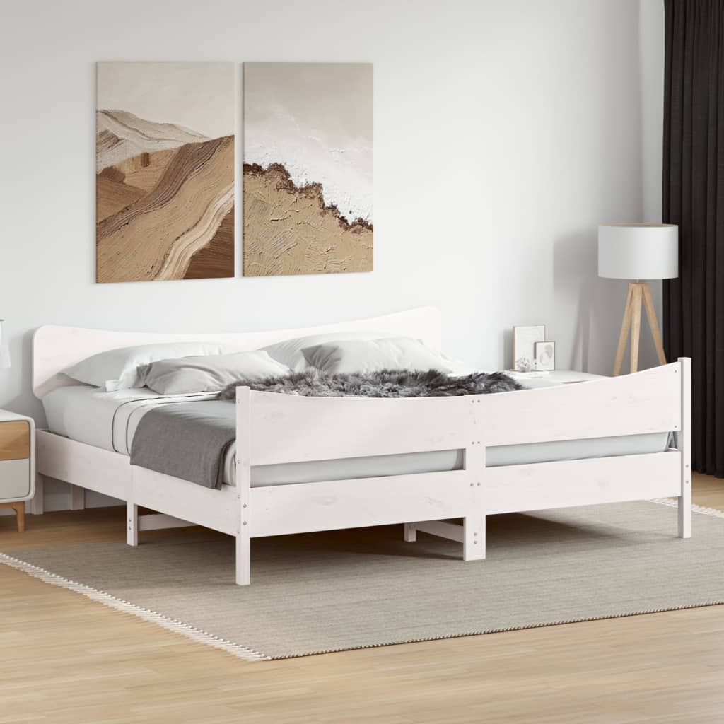 Giroletto senza Materasso Bianco 180x200 cm Legno Massello Pino | homemem39