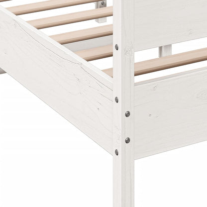 Giroletto senza Materasso Bianco 160x200 cm Legno Massello Pino