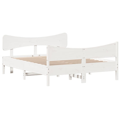 Giroletto senza Materasso Bianco 150x200 cm Legno Massello Pino | homemem39