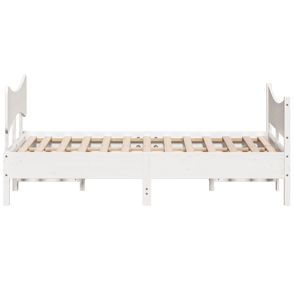 Giroletto senza Materasso Bianco 150x200 cm Legno Massello Pino | homemem39