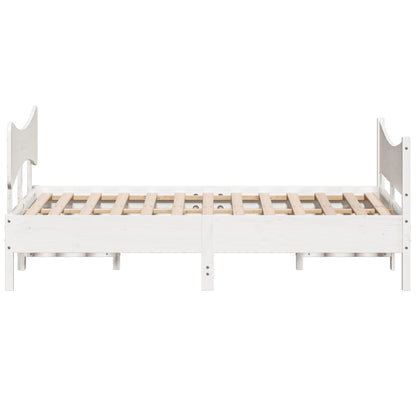 Giroletto senza Materasso Bianco 150x200 cm Legno Massello Pino | homemem39