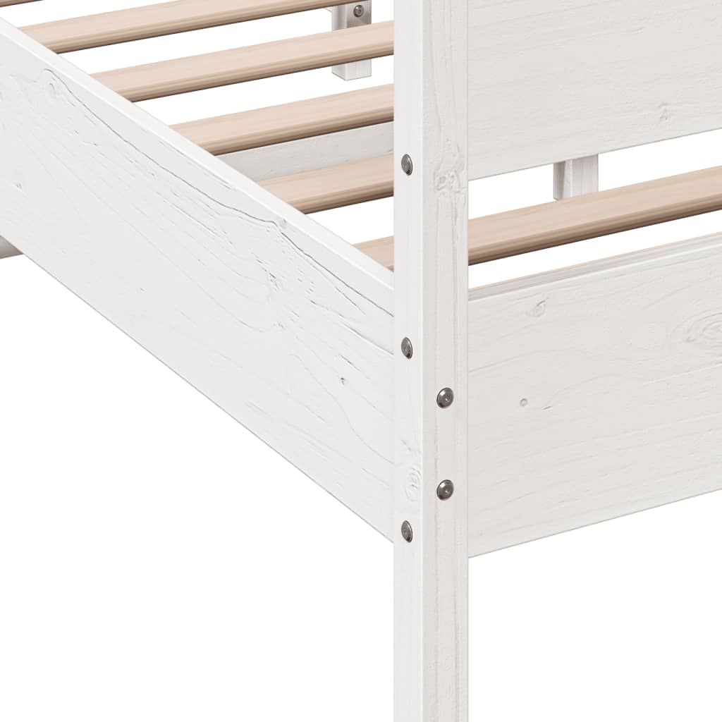 Giroletto senza Materasso Bianco 150x200 cm Legno Massello Pino | homemem39