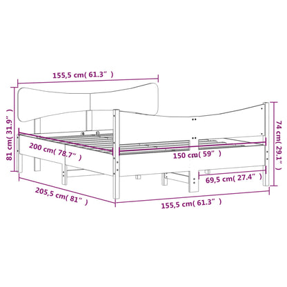 Giroletto senza Materasso Bianco 150x200 cm Legno Massello Pino | homemem39