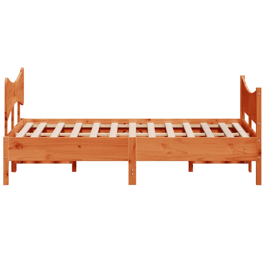 Giroletto senza Materasso Marrone Cera 150x200 cm Legno di Pino | homemem39