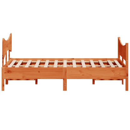 Giroletto senza Materasso Marrone Cera 150x200 cm Legno di Pino | homemem39