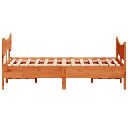 Giroletto senza Materasso Marrone Cera 140x200cm Massello Pino | homemem39