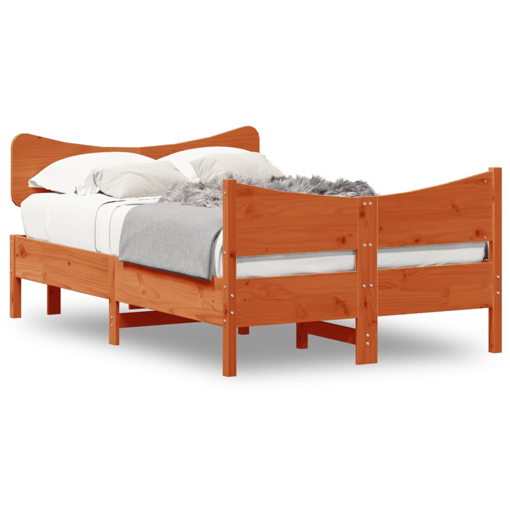 Giroletto senza Materasso Marrone Cera 120x200 cm Legno di Pino | homemem39