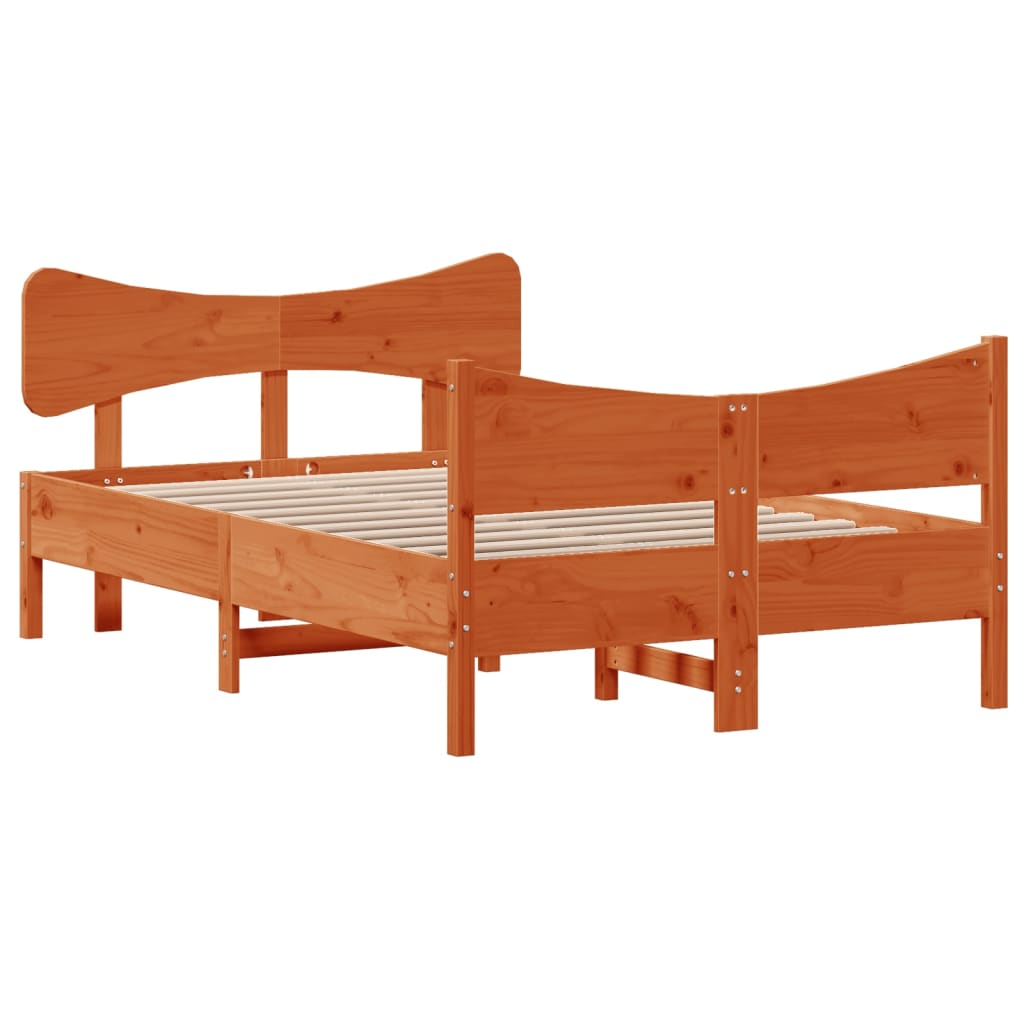 Giroletto senza Materasso Marrone Cera 120x200 cm Legno di Pino | homemem39