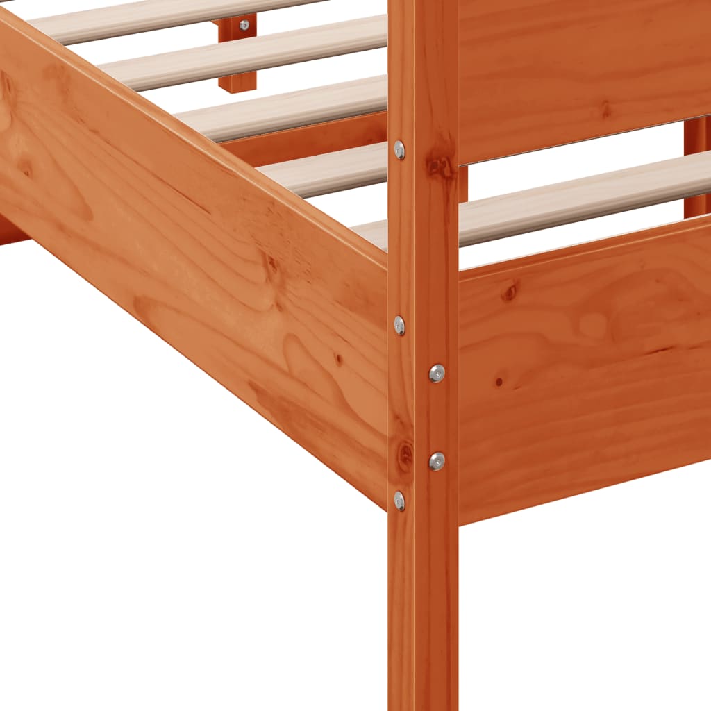 Giroletto senza Materasso Marrone Cera 120x200 cm Legno di Pino | homemem39