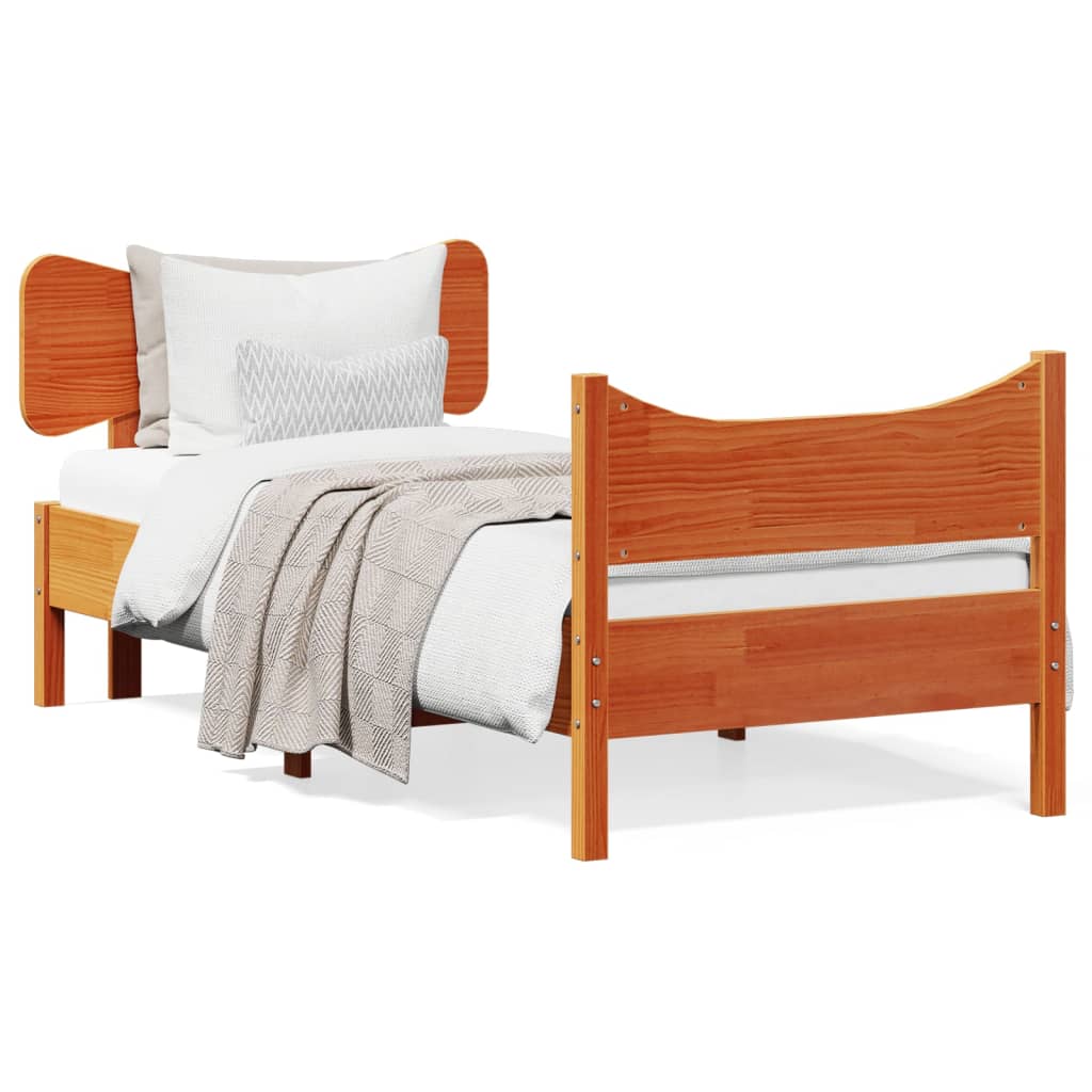 Giroletto senza Materasso Marrone Cera 100x200 cm Legno di Pino | homemem39