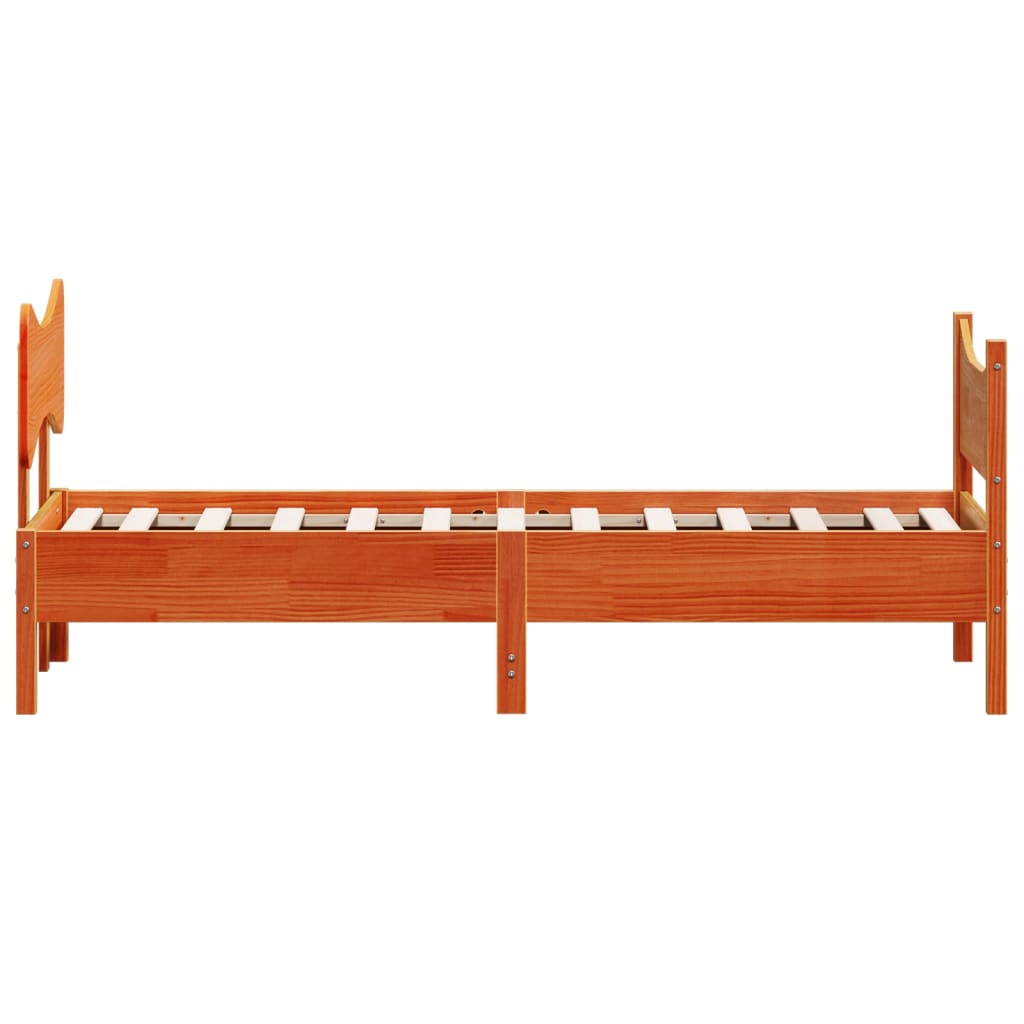 Giroletto senza Materasso Marrone Cera 100x200 cm Legno di Pino | homemem39