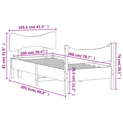 Giroletto senza Materasso Marrone Cera 100x200 cm Legno di Pino | homemem39