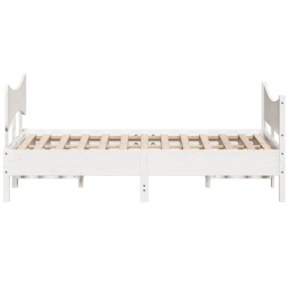 Letto senza Materasso Bianco 140x190 cm Legno Massello di Pino - homemem39