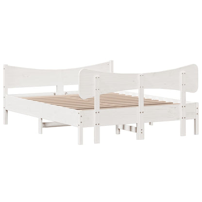 Letto senza Materasso Bianco 140x190 cm Legno Massello di Pino - homemem39