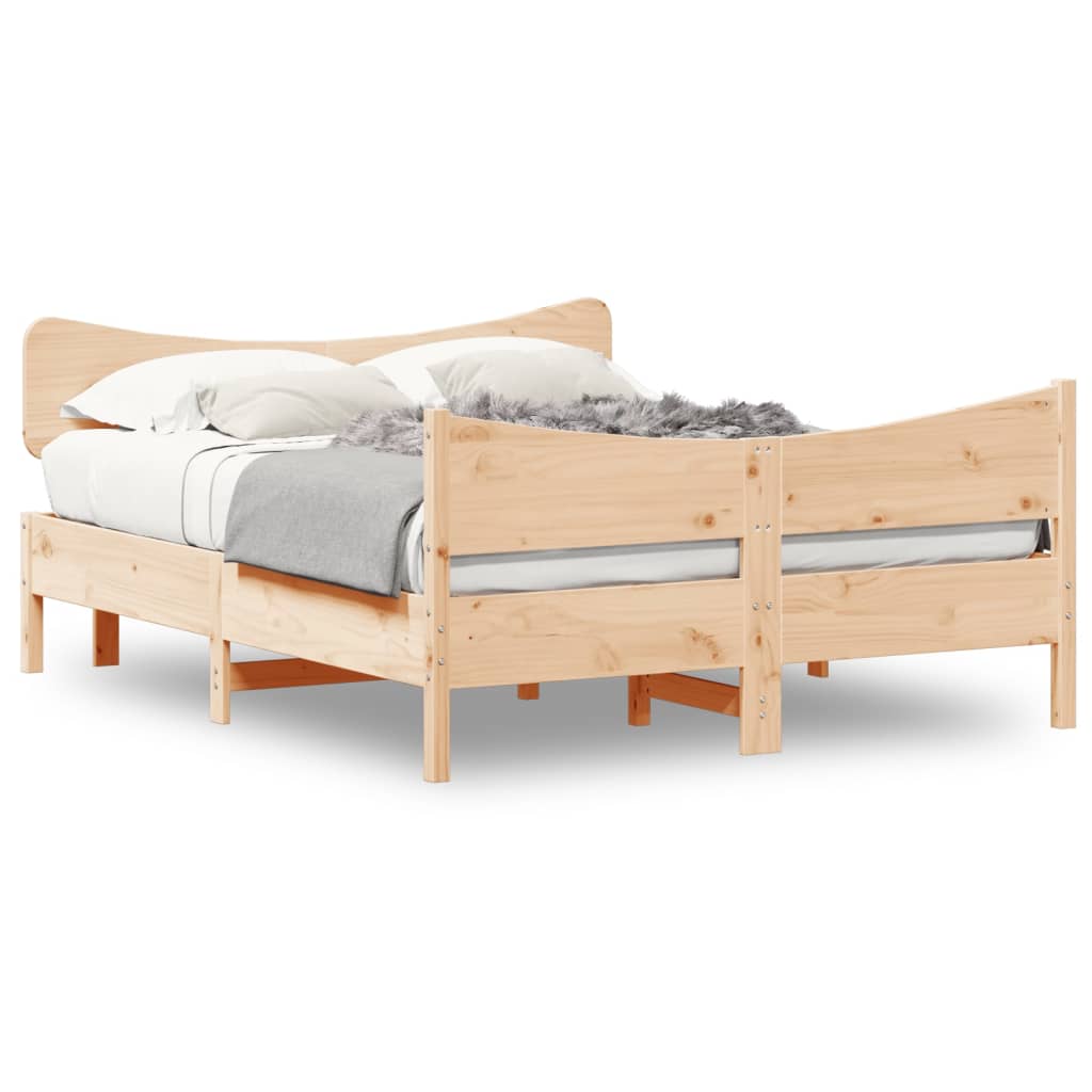 Letto senza Materasso 135x190 cm in Legno Massello di Pino | homemem39