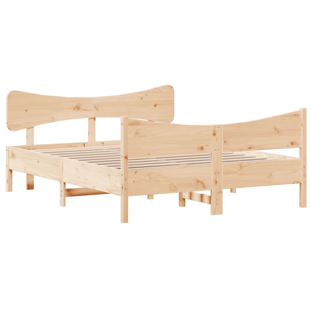 Letto senza Materasso 135x190 cm in Legno Massello di Pino | homemem39
