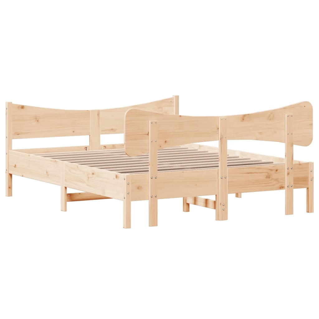 Letto senza Materasso 135x190 cm in Legno Massello di Pino | homemem39