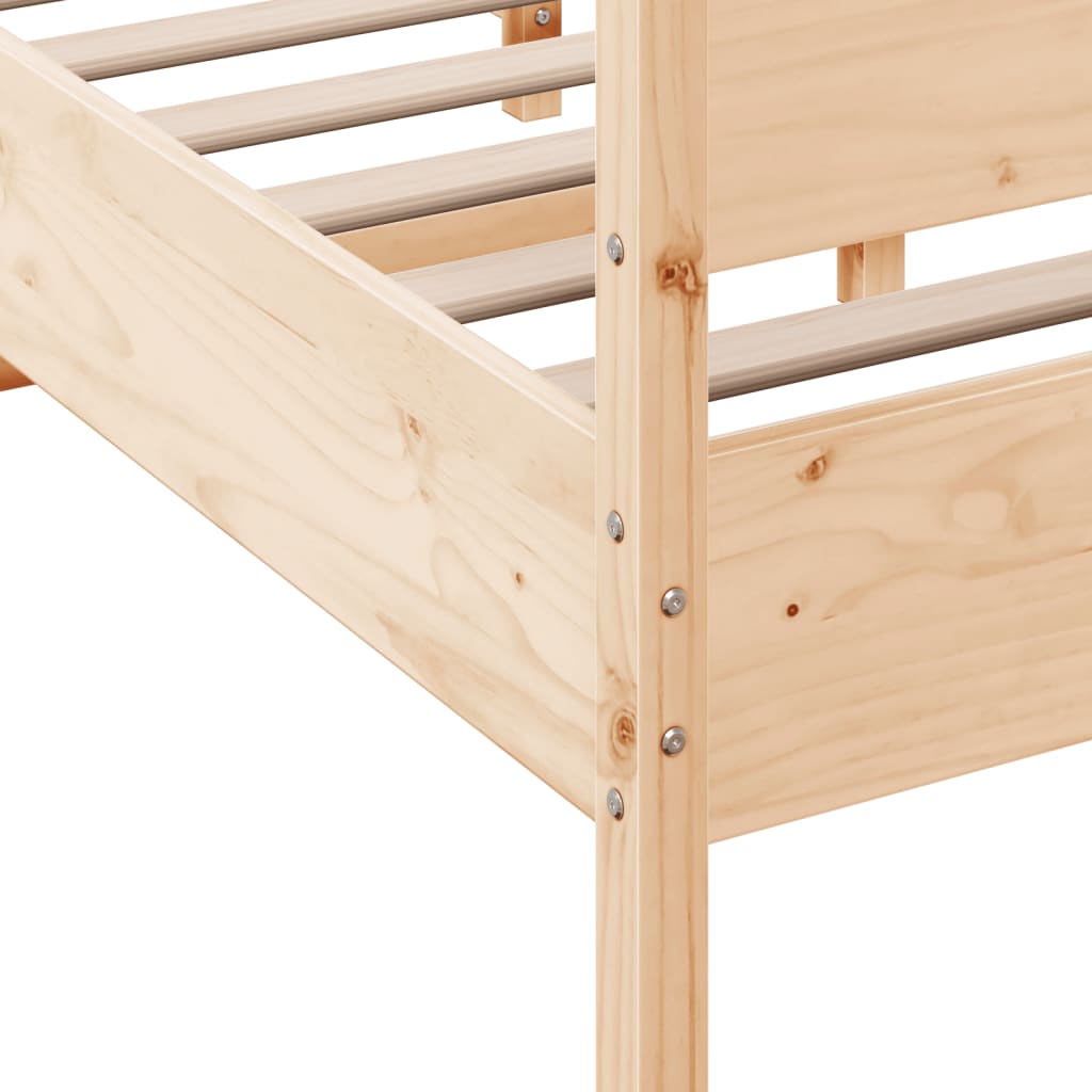 Letto senza Materasso 135x190 cm in Legno Massello di Pino | homemem39