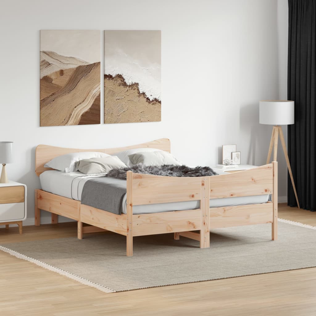 Letto senza Materasso 135x190 cm in Legno Massello di Pino | homemem39