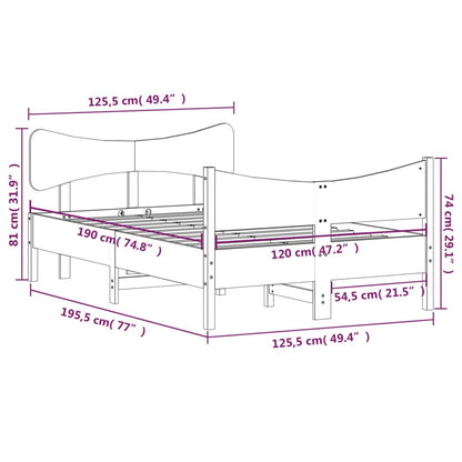Letto senza Materasso 120x190 cm in Legno Massello di Pino | homemem39