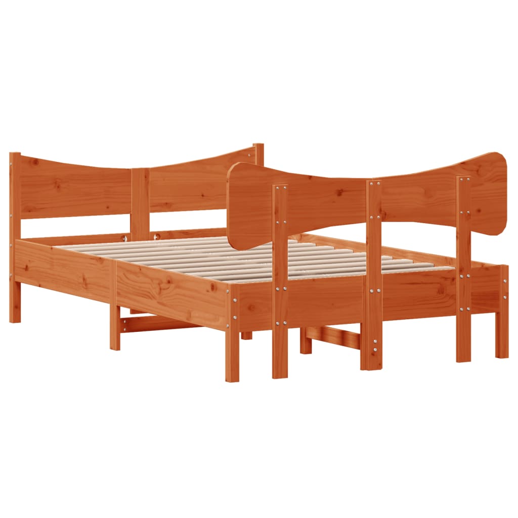Letto senza Materasso Marrone Cera 120x190 cm in Legno di Pino