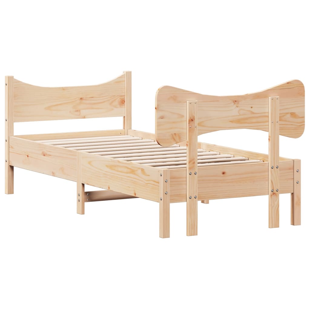 Letto senza Materasso 90x190 cm in Legno Massello di Pino - homemem39
