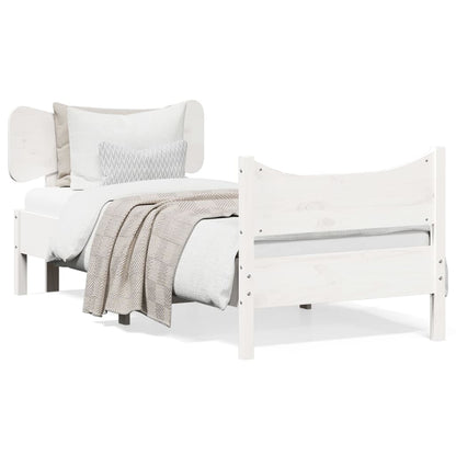 Giroletto senza Materasso Bianco 75x190 Legno Massello di Pino | homemem39