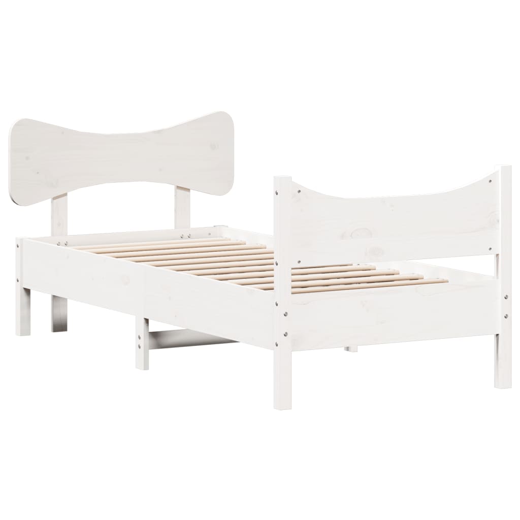 Giroletto senza Materasso Bianco 75x190 Legno Massello di Pino | homemem39