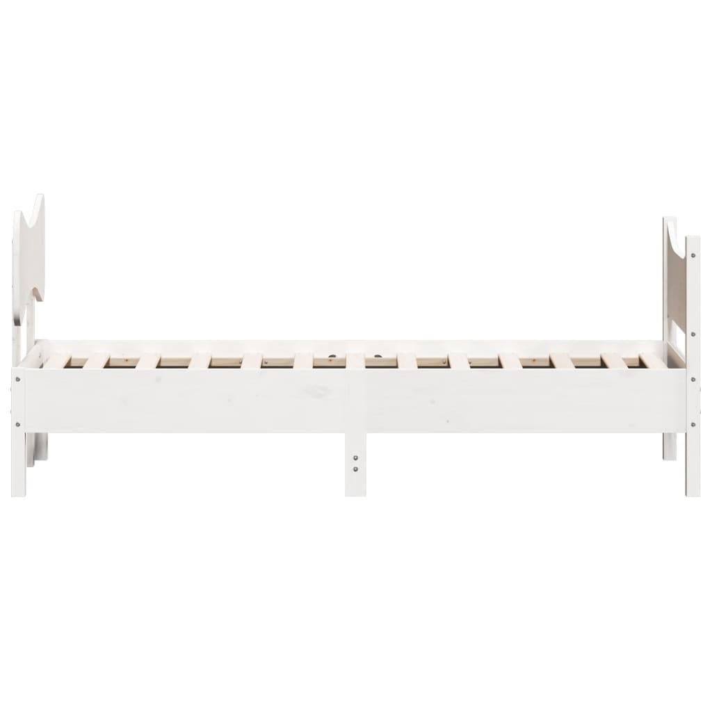 Giroletto senza Materasso Bianco 75x190 Legno Massello di Pino | homemem39