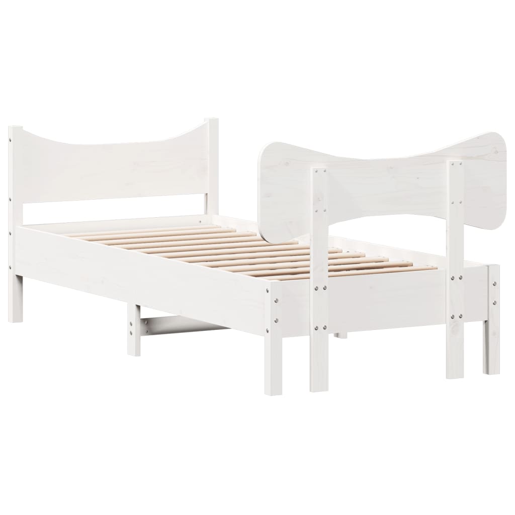 Giroletto senza Materasso Bianco 75x190 Legno Massello di Pino | homemem39
