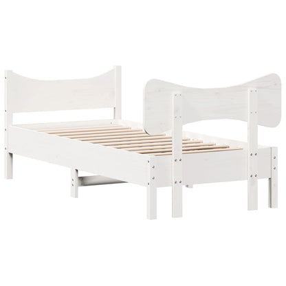 Giroletto senza Materasso Bianco 75x190 Legno Massello di Pino | homemem39